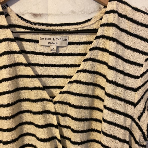 Madewell texture & thread striped wrap tie knot top - Picture 5 of 5